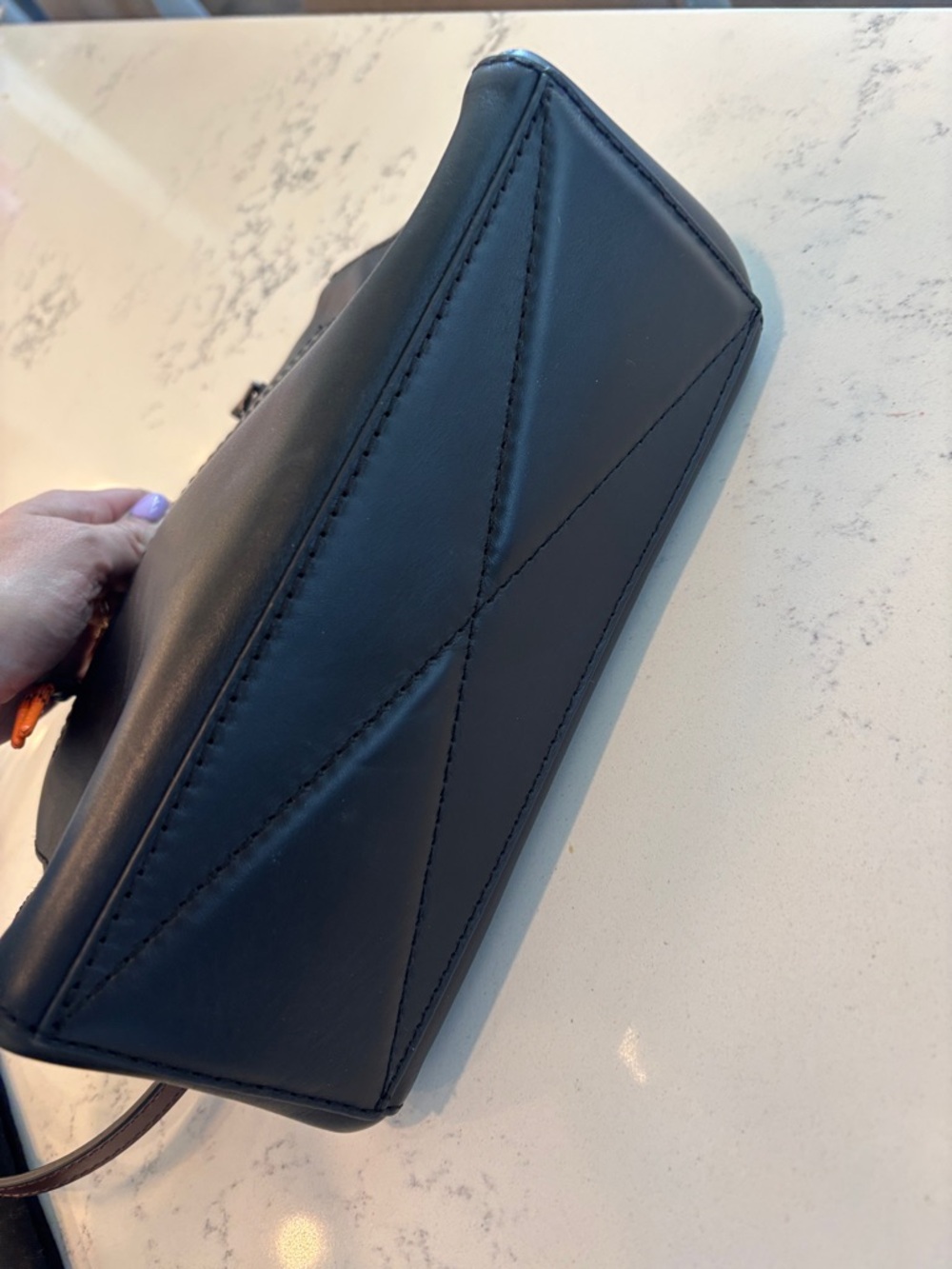 rag & bone Black Leather Crossbody with Brown Strap and Silver Hardware - Picture 5 of 9
